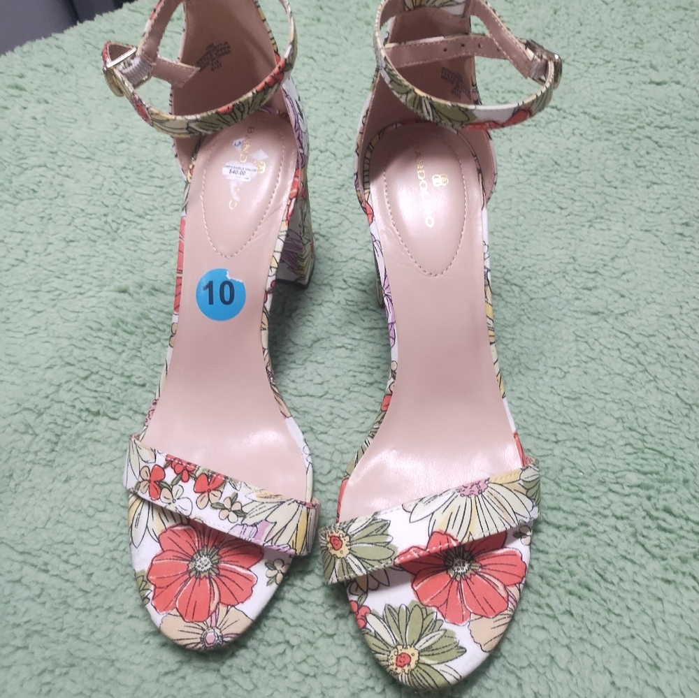 Floral Open-Toe Heels